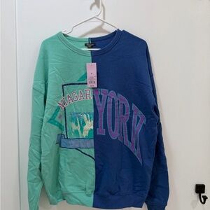 Target Wild Fable Teal and Blue Graphic Sweatshirt